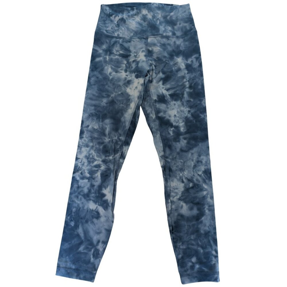 lululemon Align Pant 25" Nulu Fabric Size 6 Shibori Print